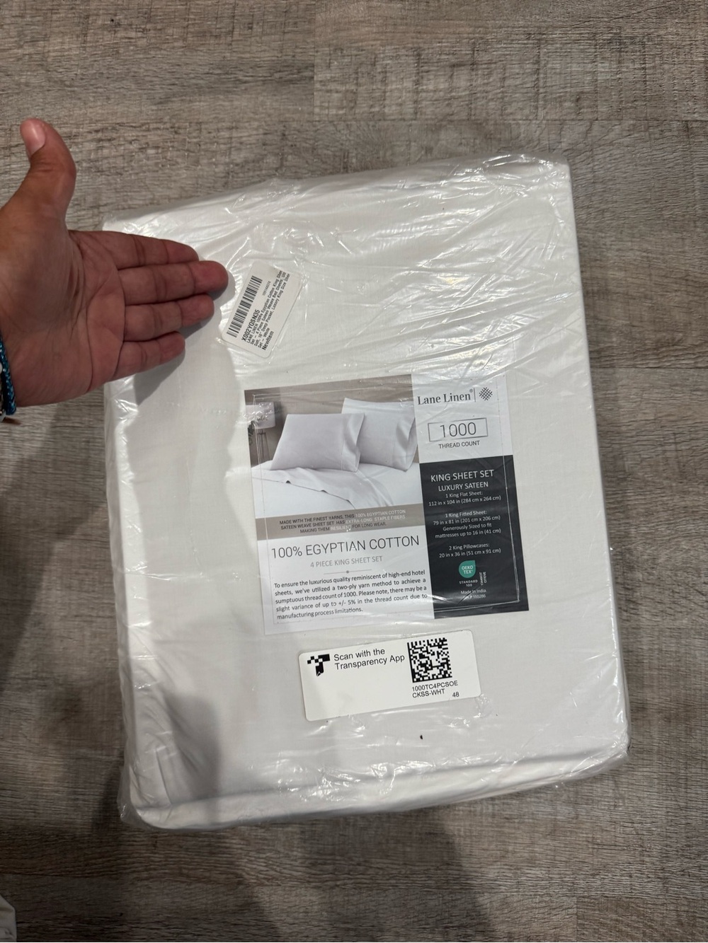 White King Sheet Set - 1000 Thread Count Egyptian Cotton